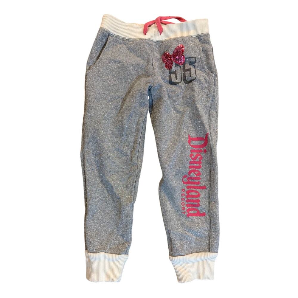 Disney Parks Authentic Original Girls Jogger Style Shimmer Gray Pants Size XS‎